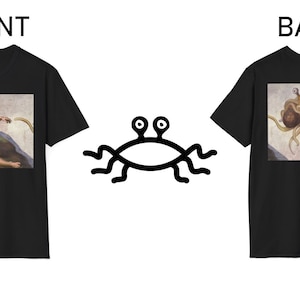 Flying Spaghetti Monster T-Shirt, Funny Pop Art Tee,Pastafarianism t-shirt,Cool Artistic Pop Culture Tee, Michelangelo&#39;s Creation Tee