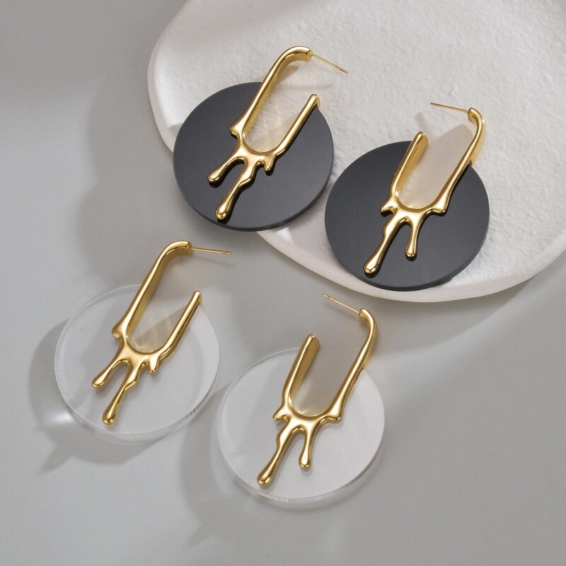MIS-MATCHED EARRINGS GOLD BRASS