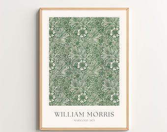 WILLIAM MORRIS Marigold Green Vintage Art Print Art Nouveau Wall Art Kitchen Decor Printable Wall Art Maximalist Art Digital Download
