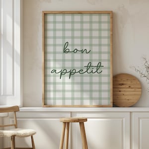 BON APPETIT ポスター - セージグリーンのウォールアート、Bon Appetit プリント、イタリアンウォールアート、かわいいバーカートのキッチン装飾、トレンディなウォールアート、スタイリッシュなキッチン