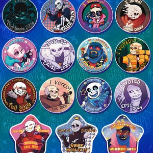 Undertale AU Poll Button/Sticker Combo