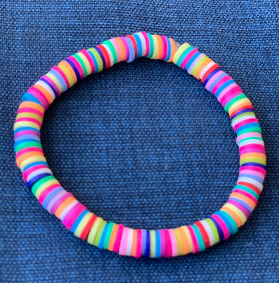 Colorful Polymer Clay Stretch Stackable Bracelet - Etsy UK