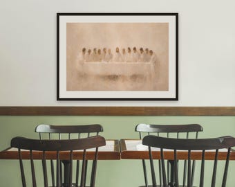 Last Supper Printable Wall Art, Modern Abstract Christian Decor, Digital Download