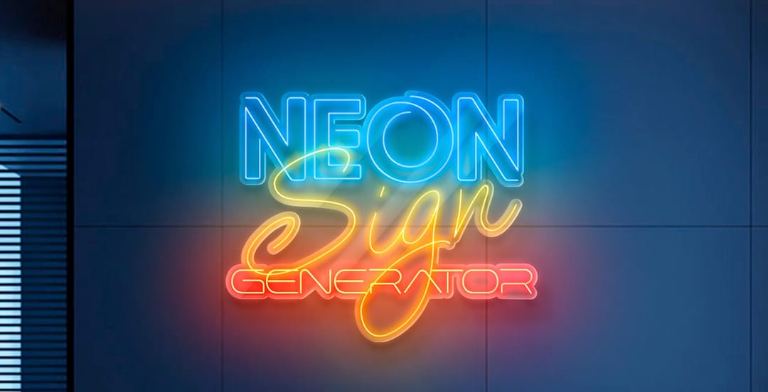 Neon Sign Generator Editable Photoshop Template for Generating 10 Neon ...