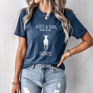 I&#39;m just a girl who loves goats - Funny Goat T-Shirt, Cute Animal Farm Tee, Men Women Kids Shirt, Goat Lover Gift, Birthday Present