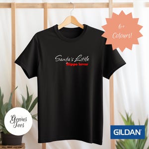 Amante do pequeno hipopótamo do Papai Noel, eu quero um hipopótamo para a camiseta de Natal, camiseta de hipopótamo de Natal, camiseta de festa de Natal, camiseta de Natal da família, presente de Natal