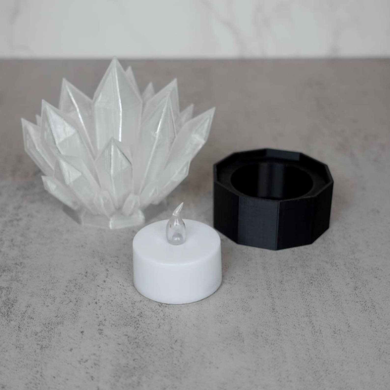 3D Printed Crystal Cluster Night Light: Cordless LED Geode Lamp - Etsy