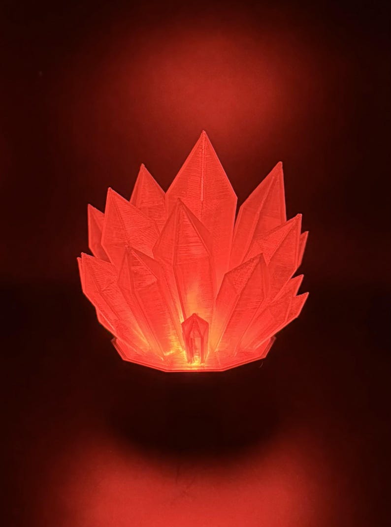 3D Printed Crystal Cluster Night Light: Cordless LED Geode Lamp - Etsy