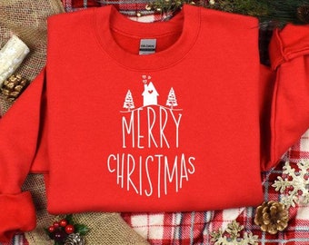 Unisex Merry Christmas T-Shirt – Festive Holiday Tee, Cozy Christmas Tree Graphic Shirt, Cute Winter Outfit, Family Matching Christmas Top
