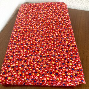 ONE YARD VIP Cranston Vintage Quilting Fabric - Vintage Fabric - Calico / Ditsy / Floral / Vintage Fabric - Quilt Repair - Red Ditsy Flower