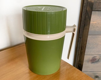 Vintage Wide Mouth Green Thermos - 10 oz Wide Mouth - Avocado Green Vacuum Bottle - 1970 King-Seeley Thermos Co