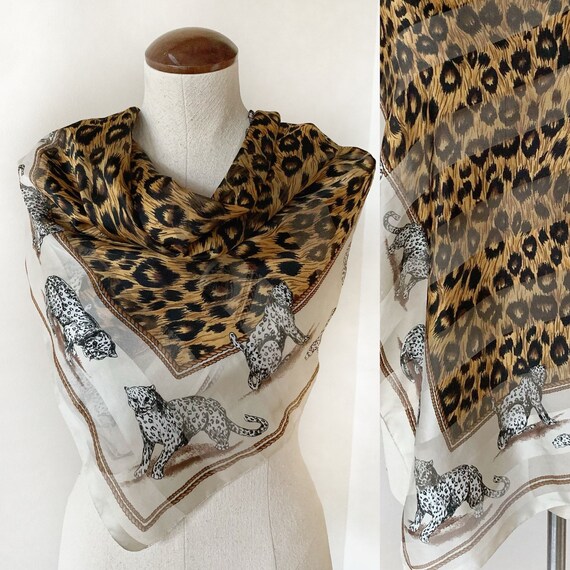 Vintage Leopard Print Cat Scarf - Vintage Neck Sca