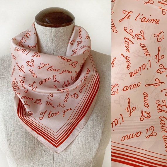Vintage I Love You Acetate Scarf - Vintage Neck Sc
