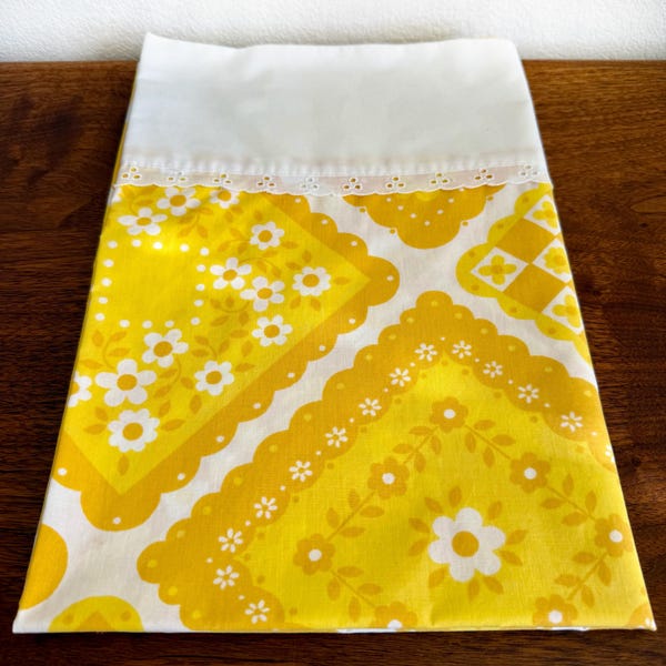 Vintage Pacific Miracale Pillowcase - Striped Orange and Gold by Fashion Manor Retro Bedroom