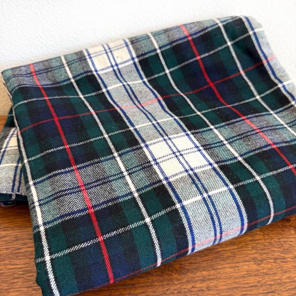 3.8 Yards Vintage MacKenzie Dress Wool Tartan from Scotland - SOLD “AS IS” due to Moth Damage - 138” L x 55”W