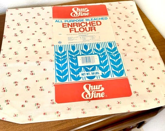 Vintage ShurFine Feedsack Flour Sack - Vintage Flour Sack - Whole Feedsack with Label - {B}