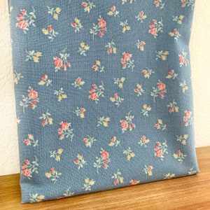 Soft Blue Flower Ditzy Vintage Quilting Fabric - Vintage Fabric - Calico / Ditsy / Floral / Vintage Quilting Fabric - Quilt Repair