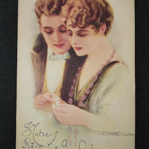 CARTE POSTALE GLAMOUR - Art Déco - Couple EMBRACE - Tito Corbella.1919.