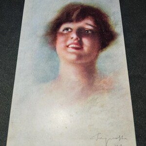 Carte postale glamour. Artiste signé. Dame de mode glamour. ARS NOVA Pc ITALIE.1919.