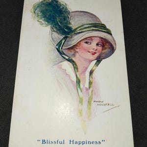 Carte postale en lin Mary Horsfall « Blissful Happiness ».
