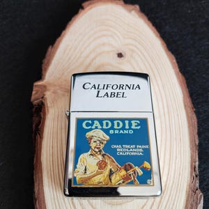 Lighter ZIPPO.Zippo California Label.Caddie Brand.Bradford,PA.1991.Rare, collectible lighter in excellent condition.