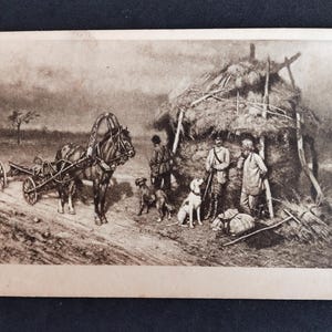 Cartolina dell'URSS. Kovalevskij. P.O-Hunters. Tiratura 10.000.