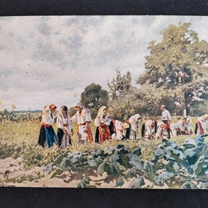 Cartolina dell'URSS. A. Makovsky. Nel giardino. Tiratura 10.000.