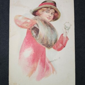Carte postale glamour. Glamour Lady. Un succès direct.