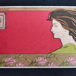 Carte postale ancienne. PC Artist SIGNÉ, H. MEUNIER, Art Nouveau, Beauté, Glamour Lady, Carte postale de collection rare.