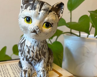 Vintage Norcrest Japan Kitten Figurine: Kitschy Retro Cat Decor