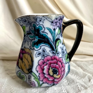Floral Water Pitcher: Vintage Keeling & Co Losol Ware Stanley Pattern