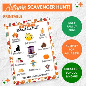 Autumn Scavenger Hunt Printable | Fun Fall Activities for Kids