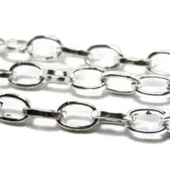 Silver Chain Silver Plated Large Oval 