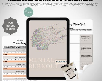 Mental Burnout Planner, Mindfulness Workbook (Digital)