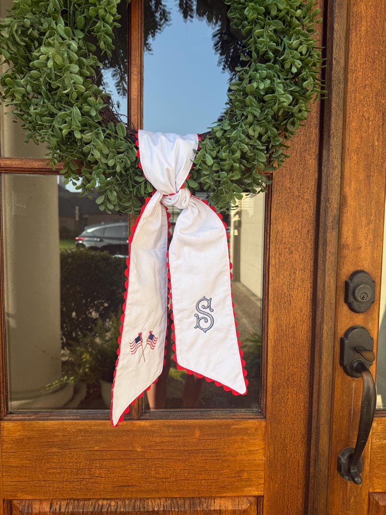 Personalized Ric Rac Patriotic Wreath Sash - Etsy
