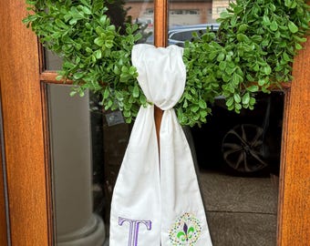 Mardi Gras Wreath Sash