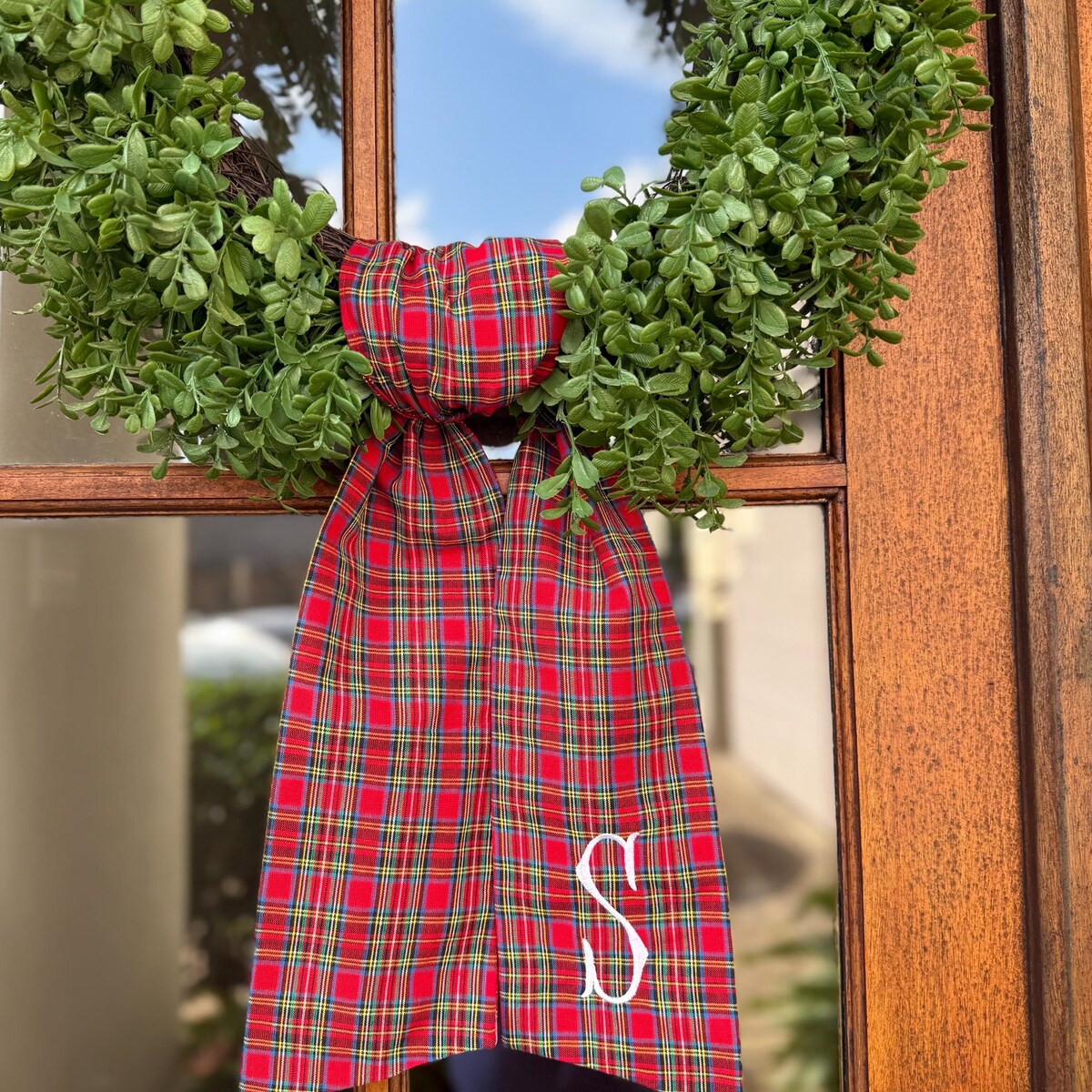Christmas Wreath Sash With Optional Embroidered Initial - Etsy