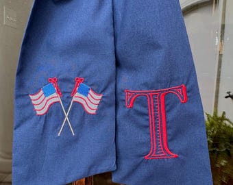 Personalized Navy Patriotic Wreath Sash