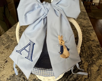 Easter Basket Bow with Bunny Rabbit