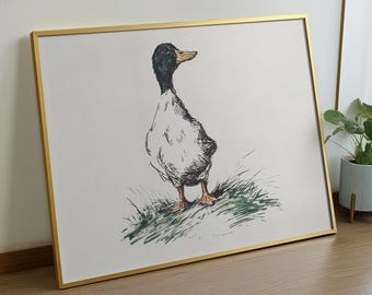 Mallard Duck Print: Vintage Farmhouse Kitchen Art