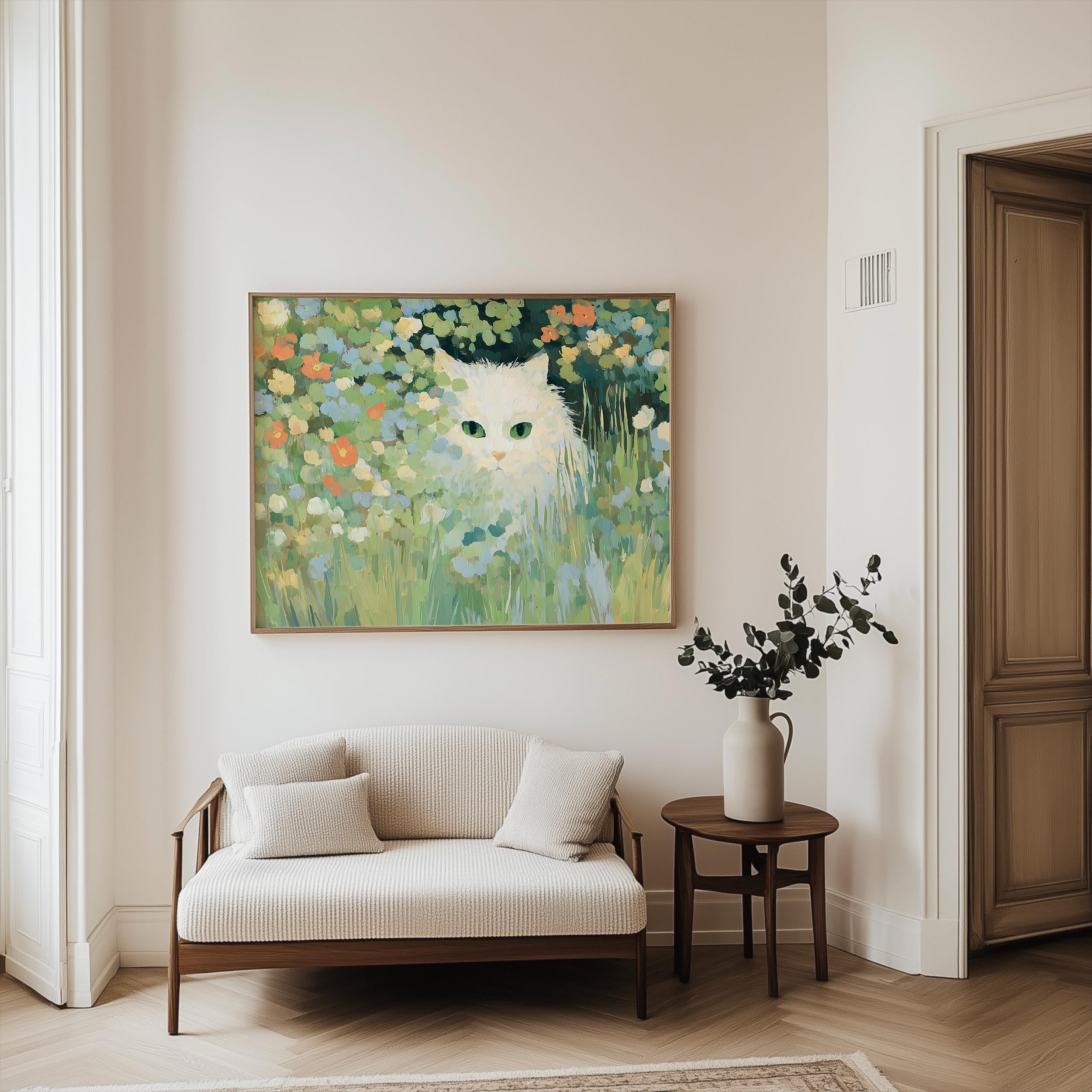 モネの猫のプリント – 印象派の花の庭の壁アート - Etsy 日本