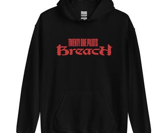 Twenty One Pilots Fan Created "Breach" Hoodie: Black & Red Concert Merch (DTF Printing)
