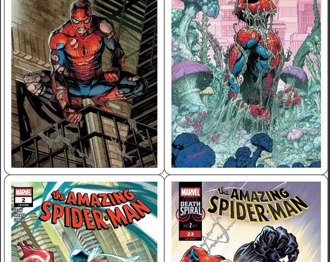 Spider-Man Sticker Sheet: Comic Cover Art Stickers (Waterproof)