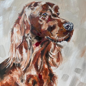 Original dog breed, Oil on canvas, Hand painted, Gift
