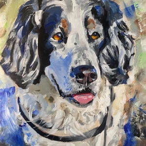 Original dog breed, Oil on canvas, Hand painted, Gift