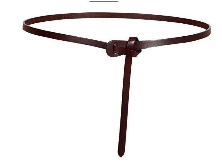 genuine leather knotted belt