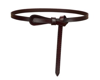 genuine leather knotted belt