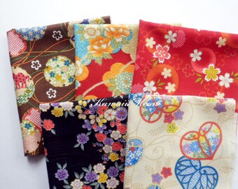 SALE 20/% off 4pc Destash Vintage KIMONO Fabric Small Scrap
