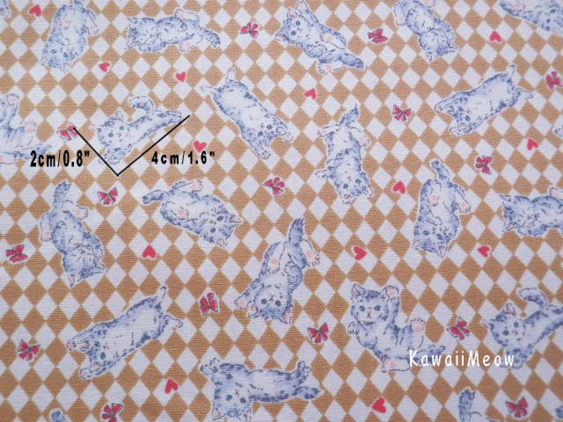 SALE Ribbon Kittens Brown Half Yard ma130914 image 2