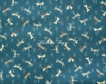 Tessuto giapponese - Dragonfly Arrow Pattern su Blue Half Yard (ki210212)